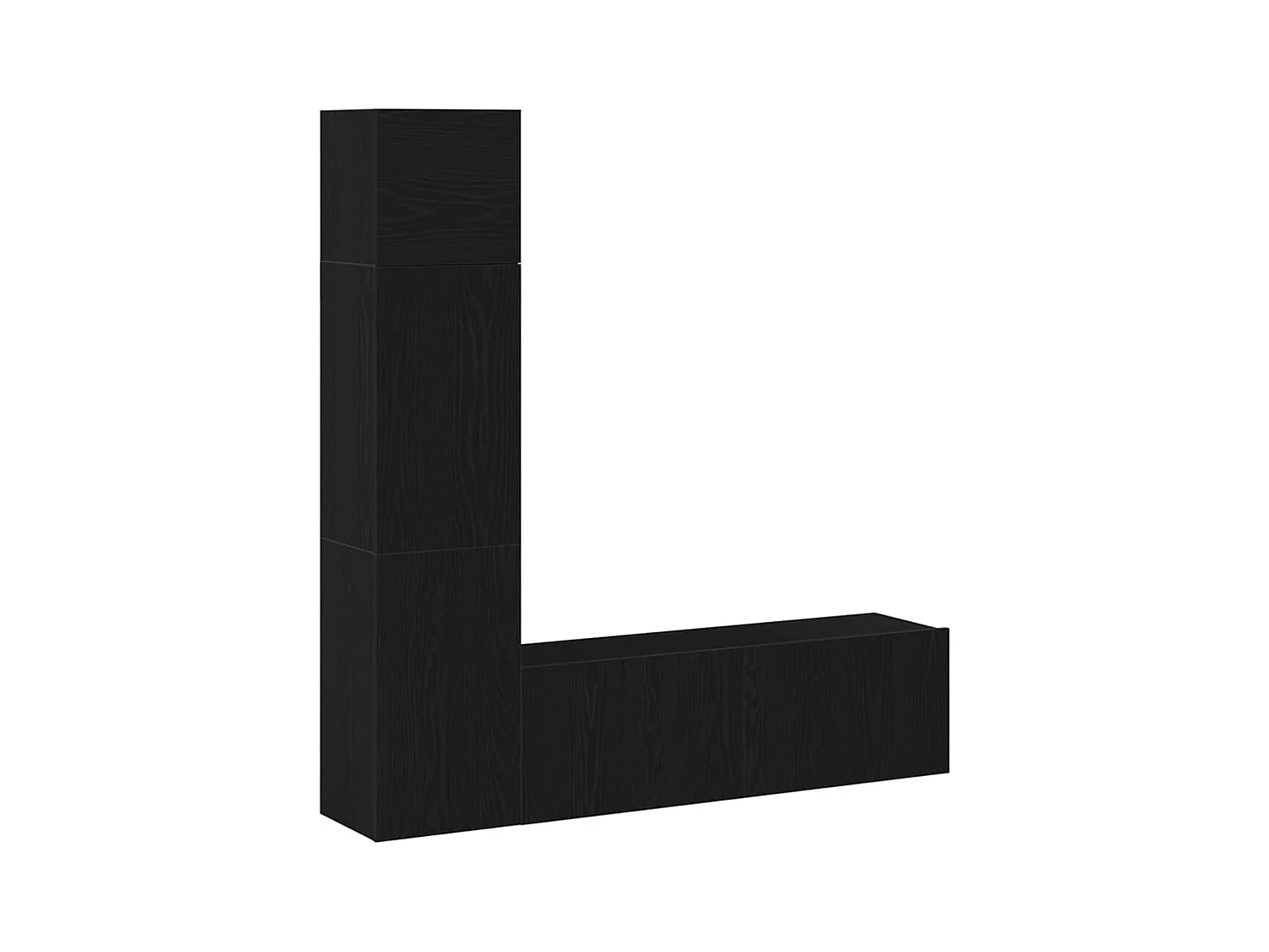 3-delige Wandmontage TV Eenheid Set in Zwart Eiken