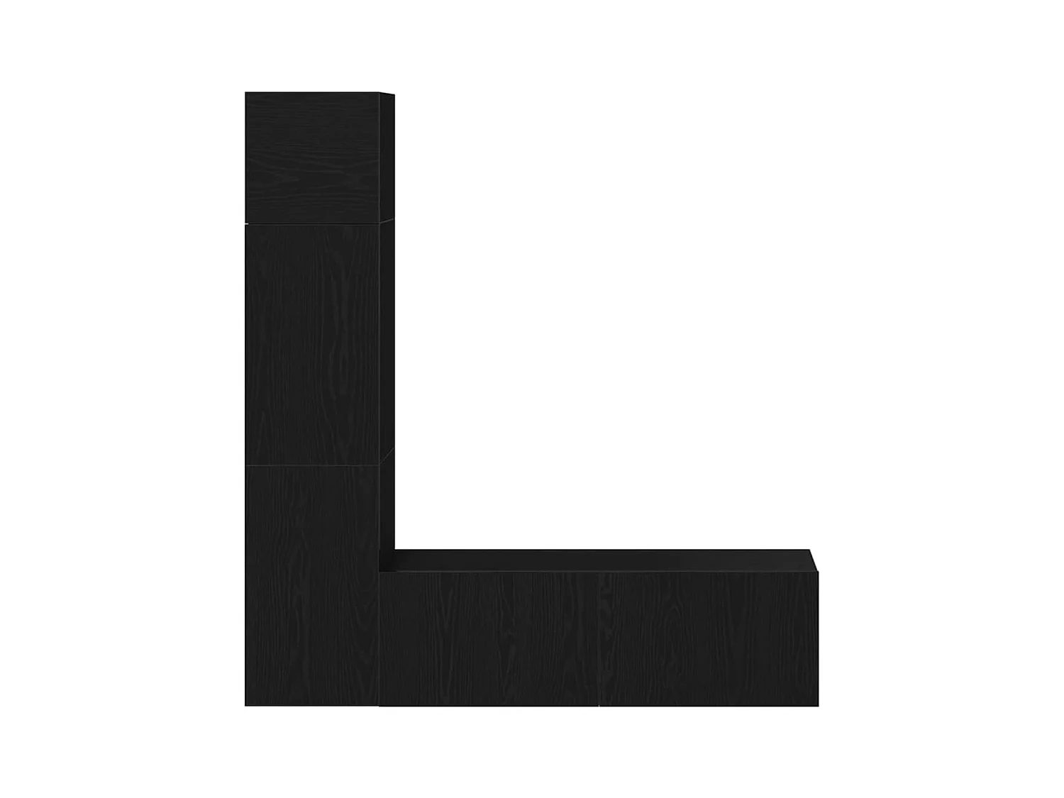 3-delige Wandmontage TV Eenheid Set in Zwart Eiken