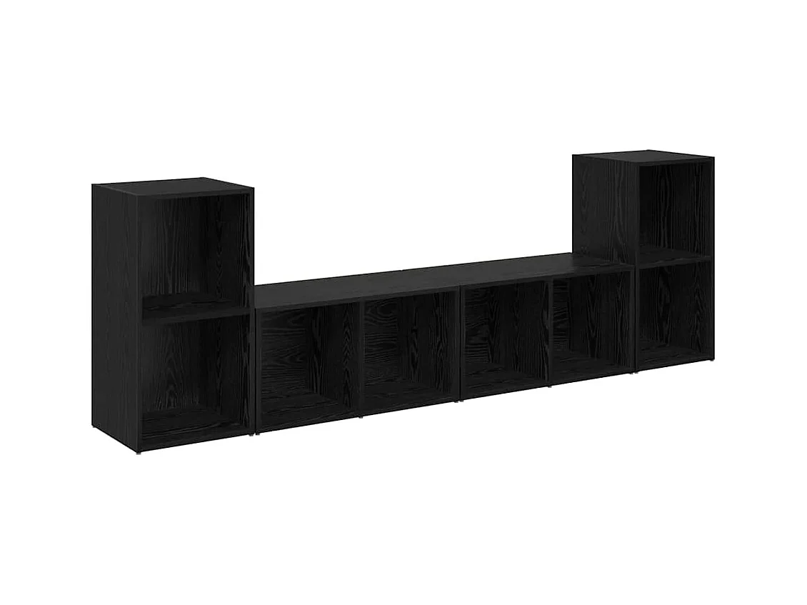 Conjunto de Mueble de TV | Mueble de salón 4 pcs Roble negro 37 x 35 x 72 cm