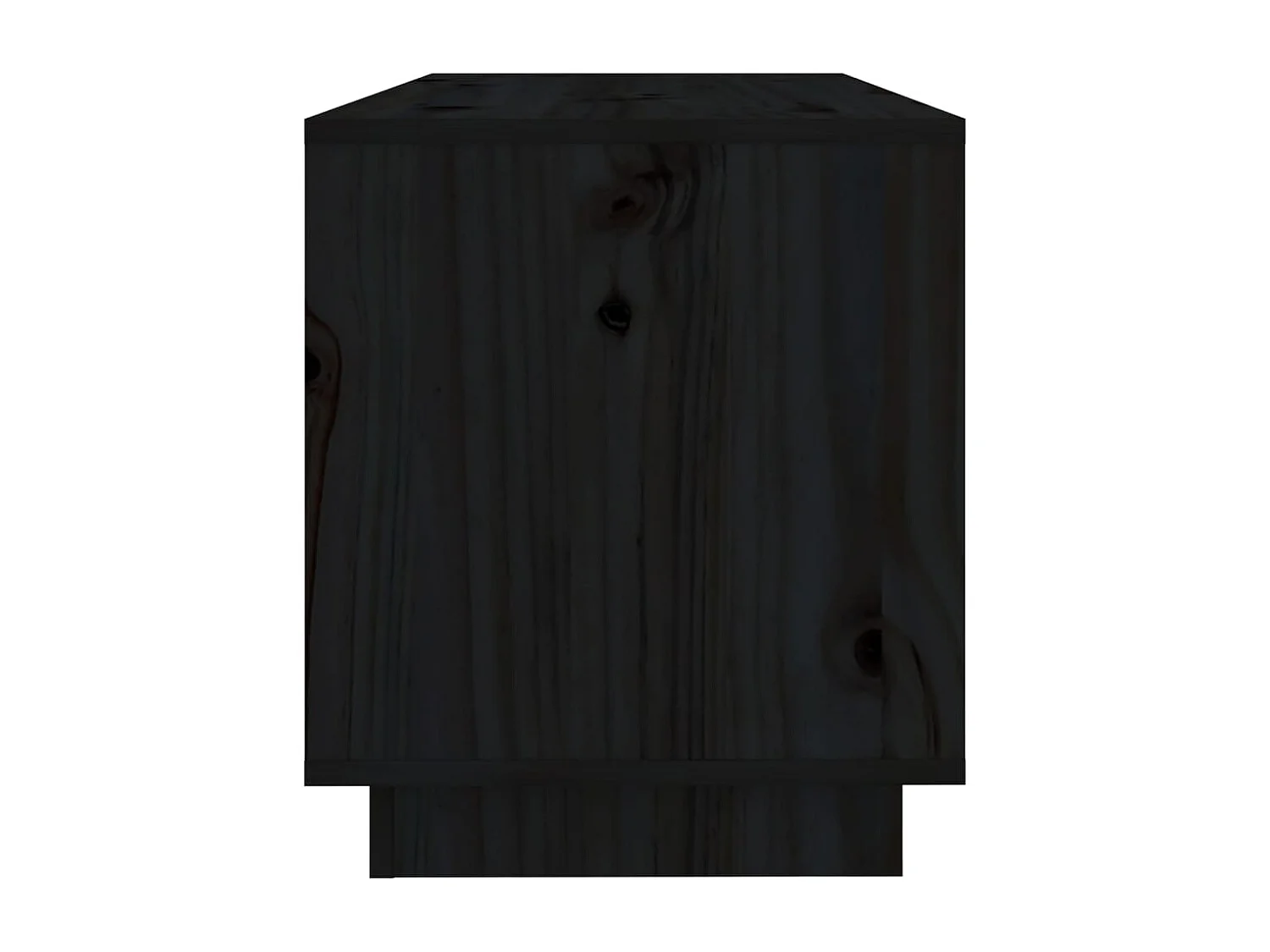 Mueble de TV | Mueble de salón de madera maciza de pino negro 74x34x40 cm
