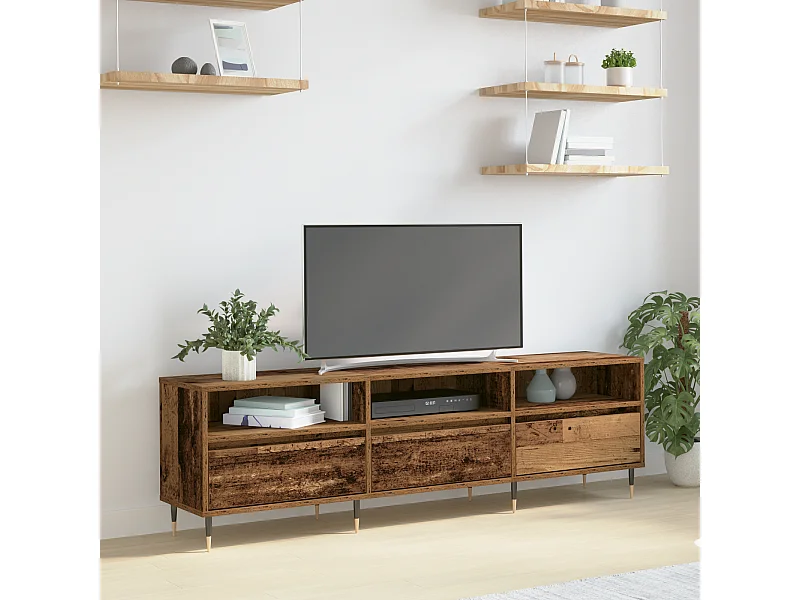 Tv-meubel | Tv-Bank | TV-kastOude Hout 150x30x44,5 cm Gefabriceerd Hout