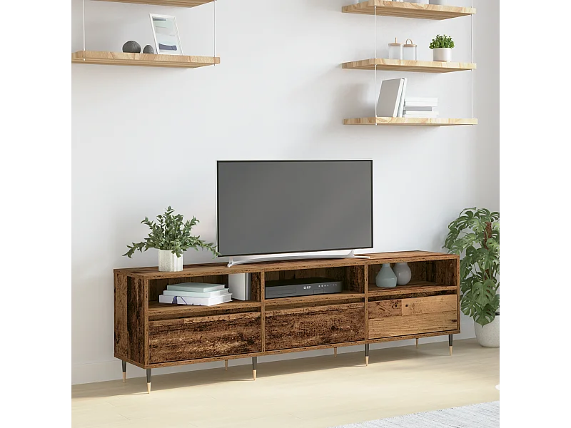 Tv-meubel | Tv-Bank | TV-kastOude Hout 150x30x44,5 cm Gefabriceerd Hout