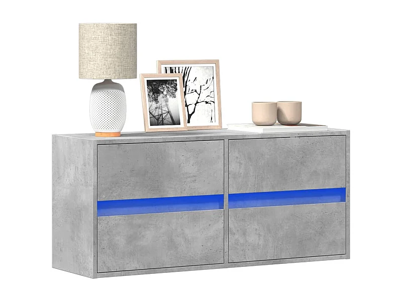 Tv-wandmeubel | TV-kast | Tv-Bank met LED-verlichting 100x31x45 cm betongrijs