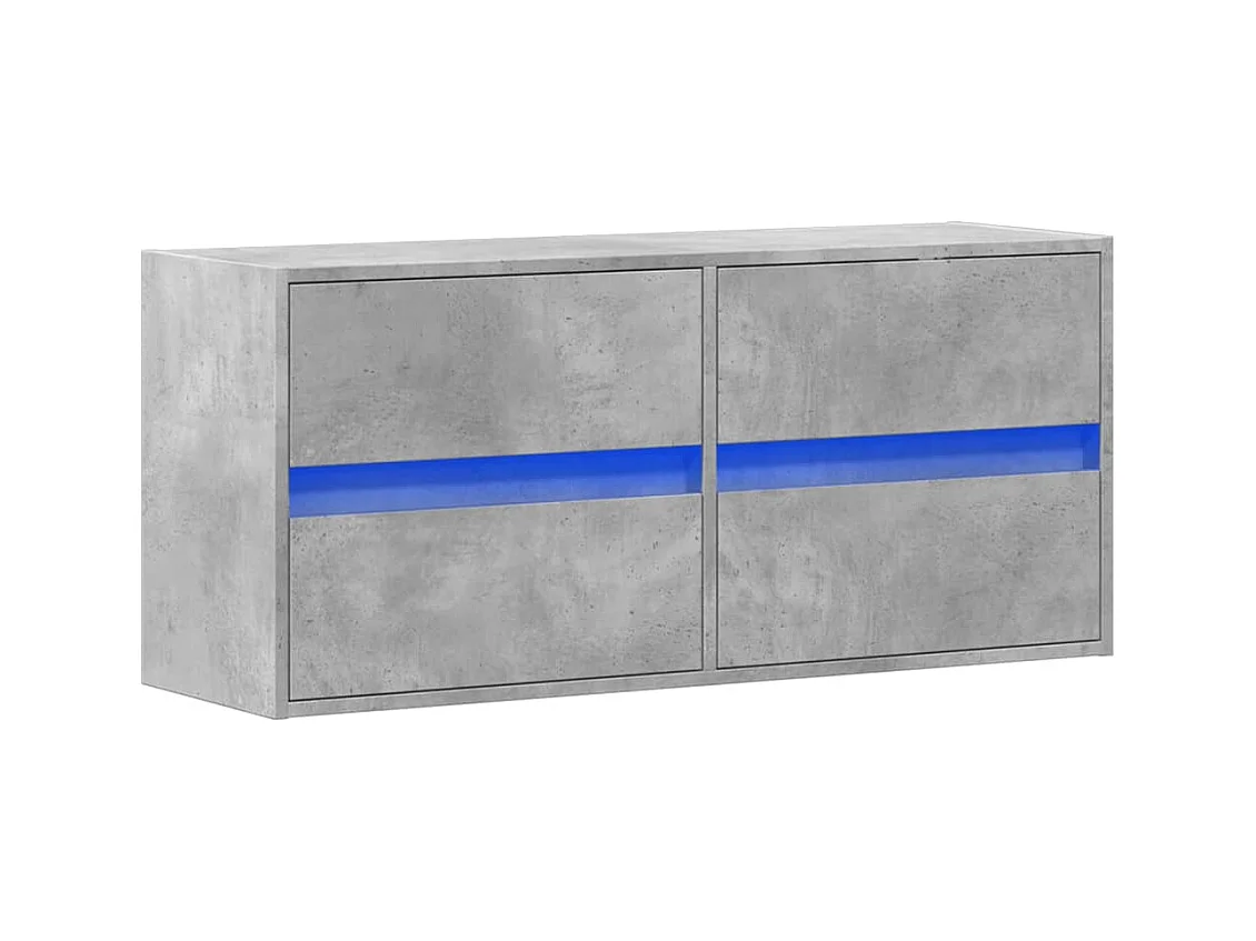 Tv-wandmeubel | TV-kast | Tv-Bank met LED-verlichting 100x31x45 cm betongrijs