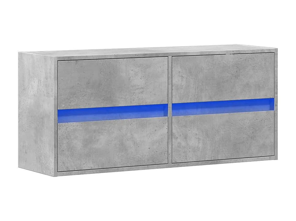 Mueble de TV | Mueble de salón de pared con luces LED gris hormigón 100x31x45 cm