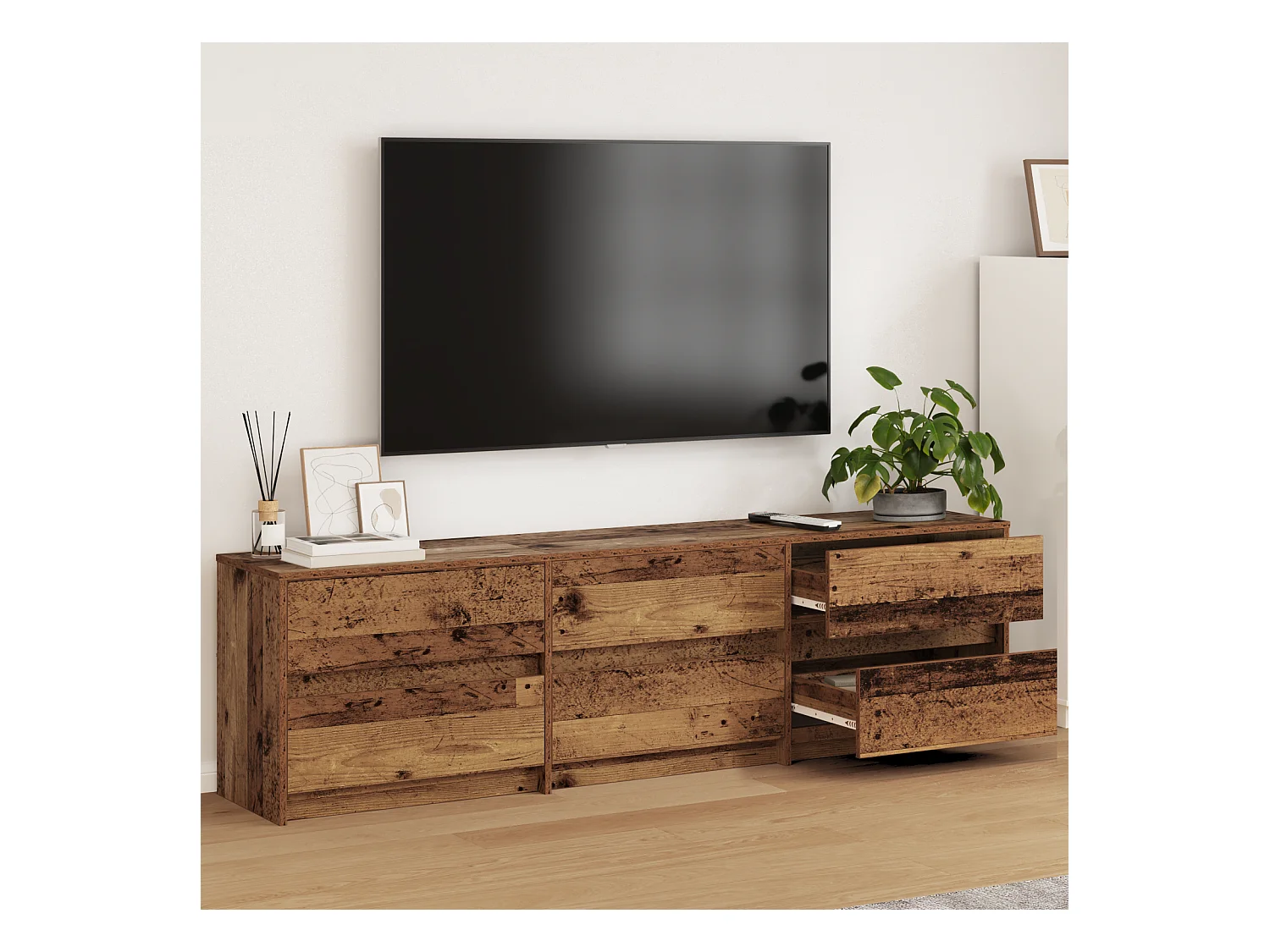 TV-kast | Tv-meubel | Tv-Bank Bruin 180 x 34 x 50 cm Geengineerd hout en Spaanplaat