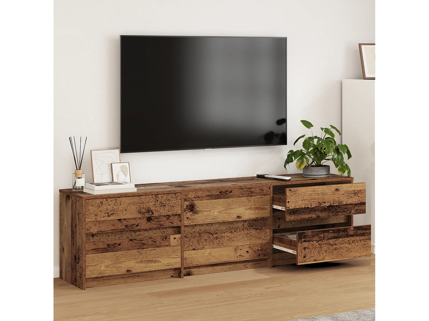 TV-kast | Tv-meubel | Tv-Bank Bruin 180 x 34 x 50 cm Geengineerd hout en Spaanplaat
