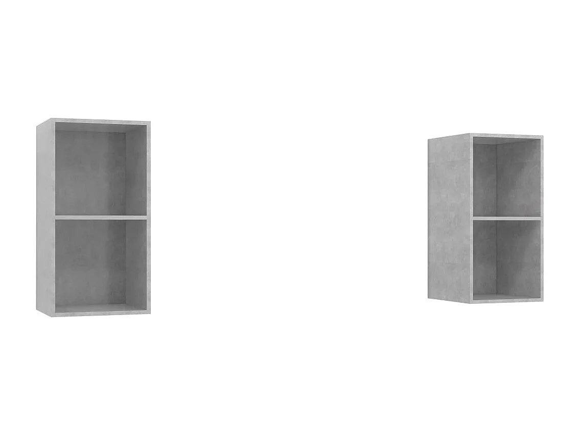 Muebles de salón | Gabinetes de TV |  Muebles de TV de pared 2 pzs madera ingeniería gris hormigón