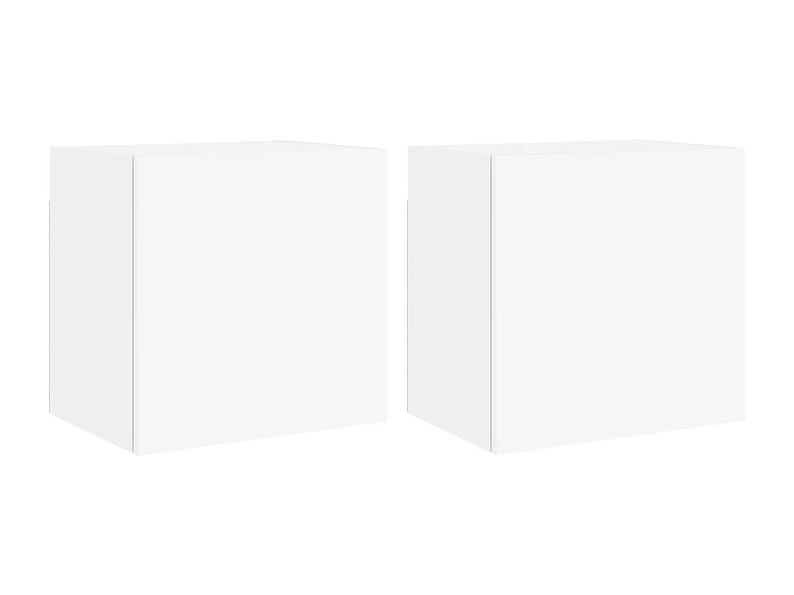 Meubles TV | Bancs TV | Armoires TV muraux 2 pcs blanc 40,5x30x40 cm bois d'ingénierie