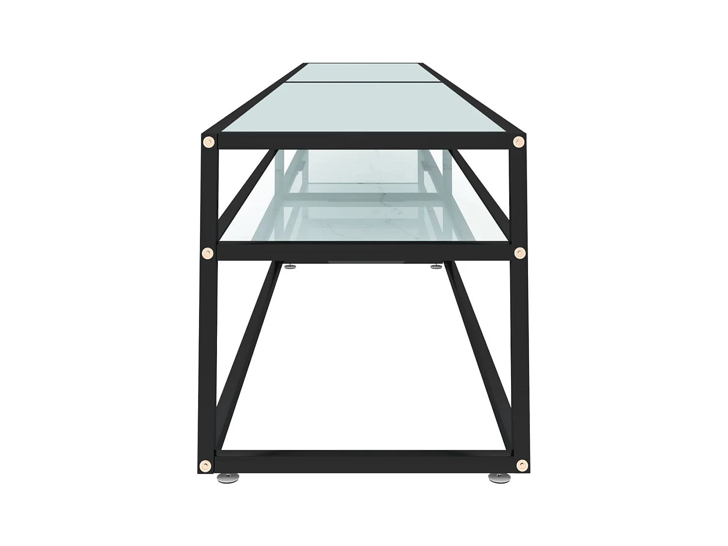 Mueble de TV | Mueble de salón vidrio templado color mármol blanco 220x40x40,5 cm