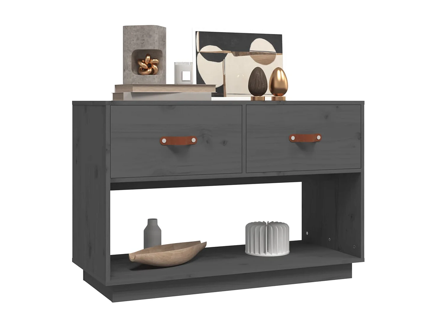 Meuble TV | Banc TV | Armoire TV Gris 90x40x60 cm Bois de pin massif