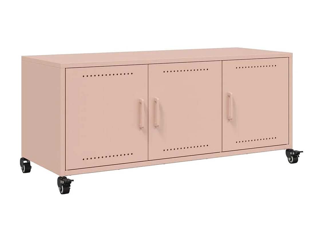 Meuble TV | Banc TV | Armoire TV rose 100,5x39x43,5 cm acier