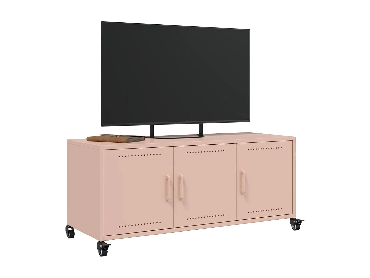Meuble TV | Banc TV | Armoire TV rose 100,5x39x43,5 cm acier