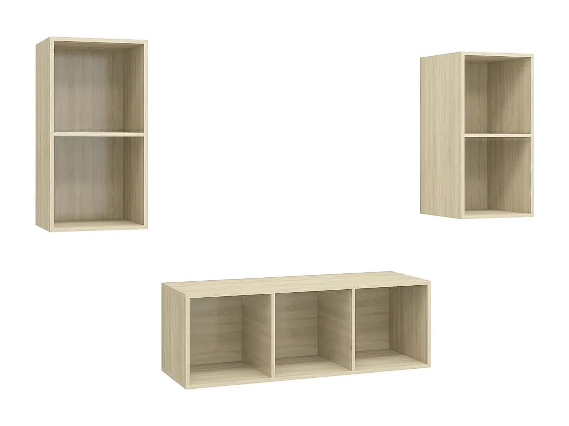 Ensemble de meubles TV | Bancs TV | Armoires TV 3 pcs Chêne sonoma Bois d'ingénierie