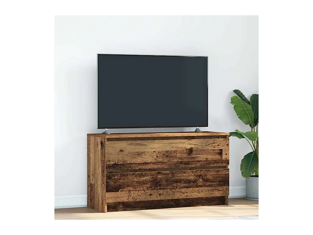Tv-meubel | Tv-Bank | TV-kast100x35x54 cm bewerkt hout oud houtkleurig