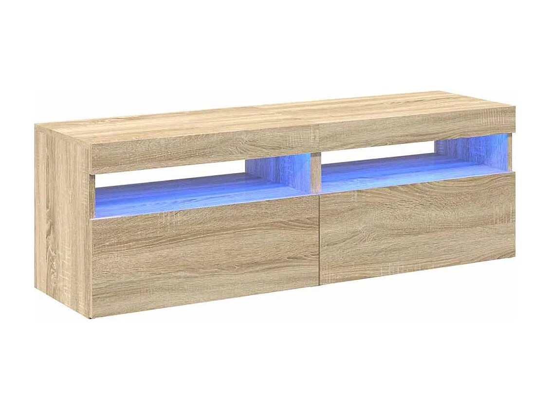 muebles para TV  | Gabinetes de TV |  Muebles de salón con luces LED 2 uds roble Sonoma 60x35x40 cm