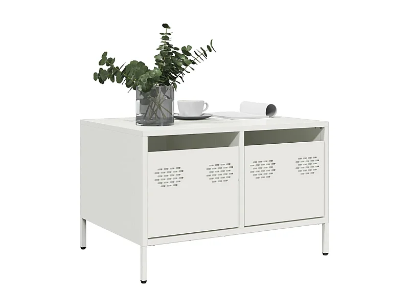 Mueble para TV  | Gabinete de TV |  Mueble de salón acero laminado en frío blanco 68x50x43,5 cm