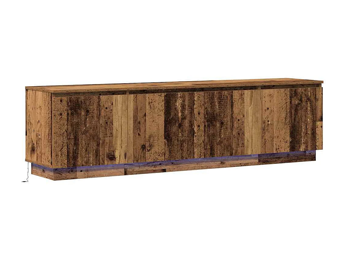 TV-kast | Tv-meubel | Tv-Bank met LED in Oud Hout 180x38x49 cm Gelaagd hout