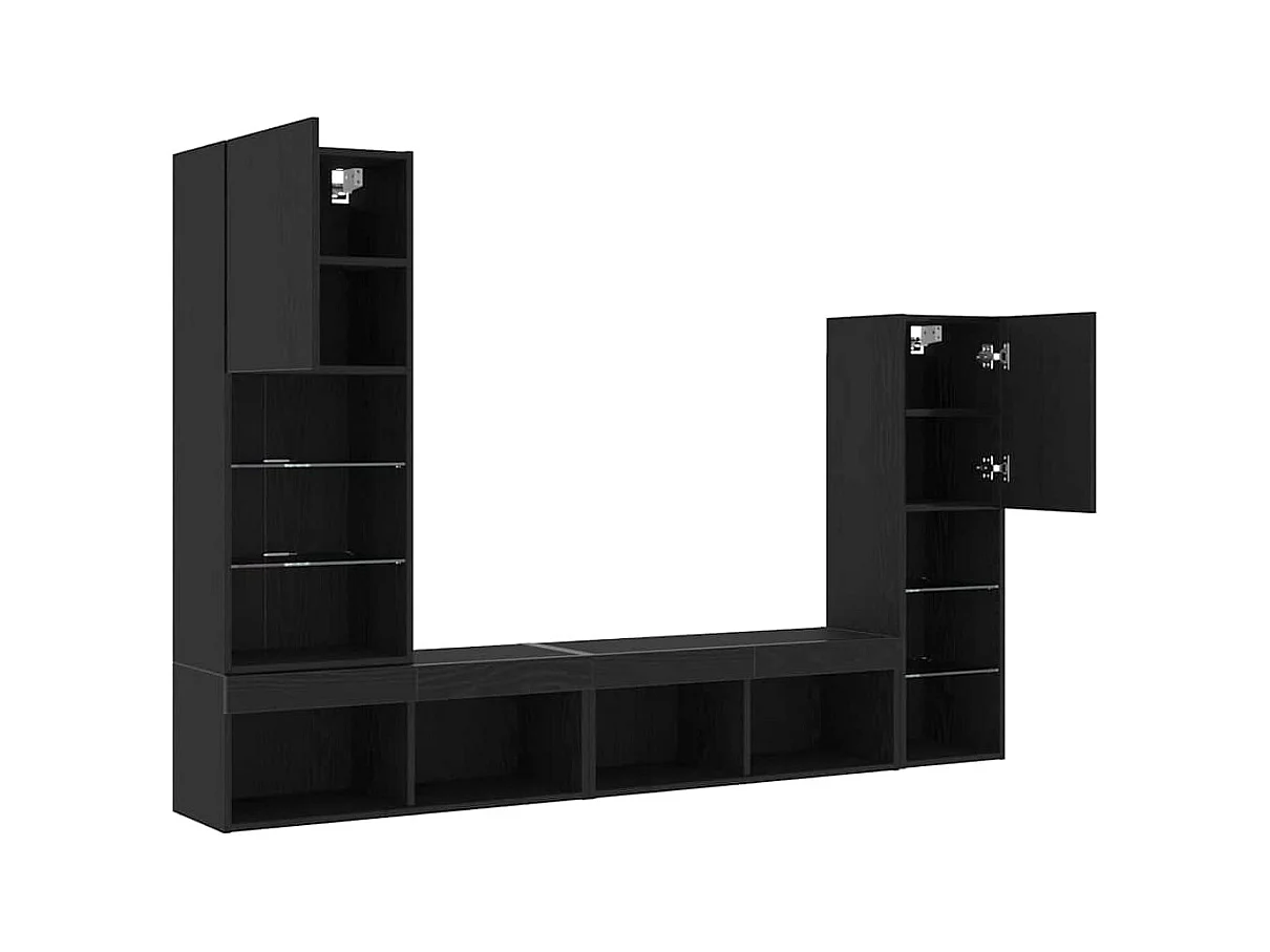 Gabinete de TV | Mueble de TV | Mueble de salón Roble negro 40.5 x 30 x 102 cm