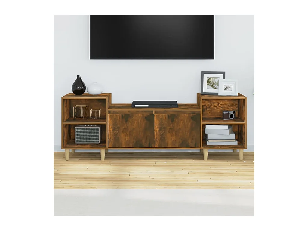 Mueble para TV  | Gabinete de TV |  Mueble de salón madera contrachapada roble ahumado 160x35x55 cm
