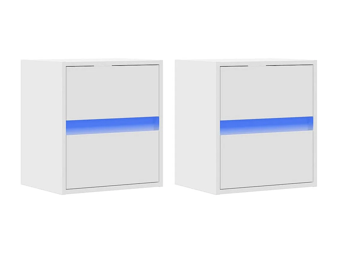 Tv-wandmeubels | Tv-Banken | TV-kasten 2 st met LED-verlichting 41x31x45 cm wit
