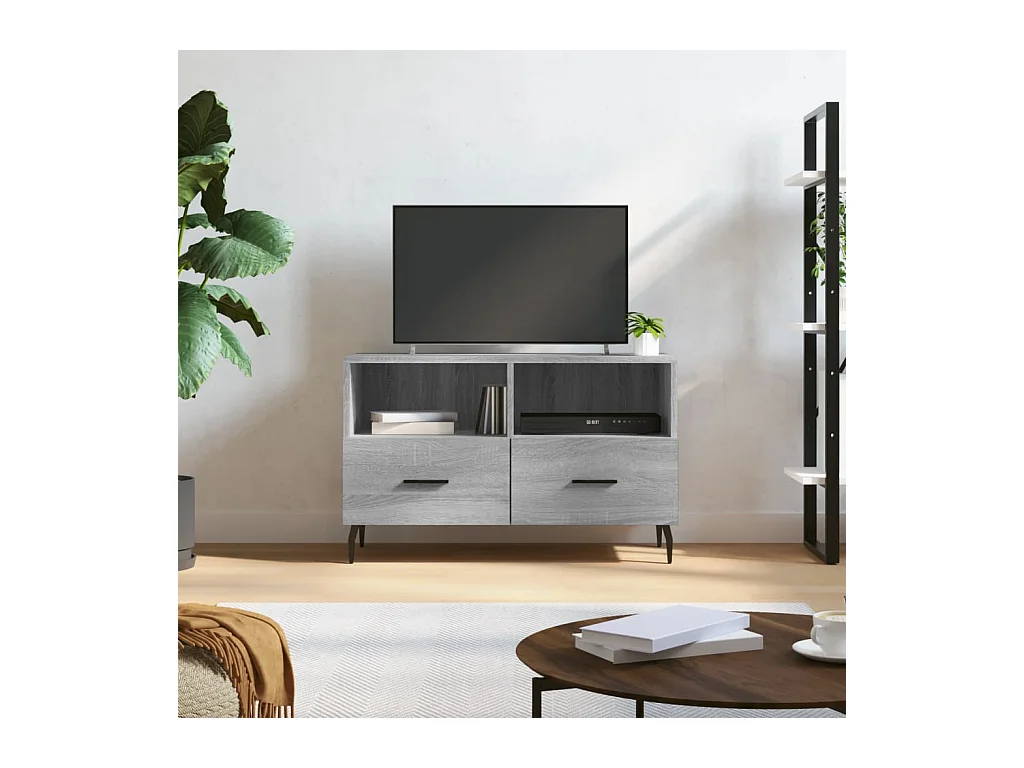 Mueble de TV | Mueble de salón madera de ingeniería gris Sonoma 80x36x50 cm