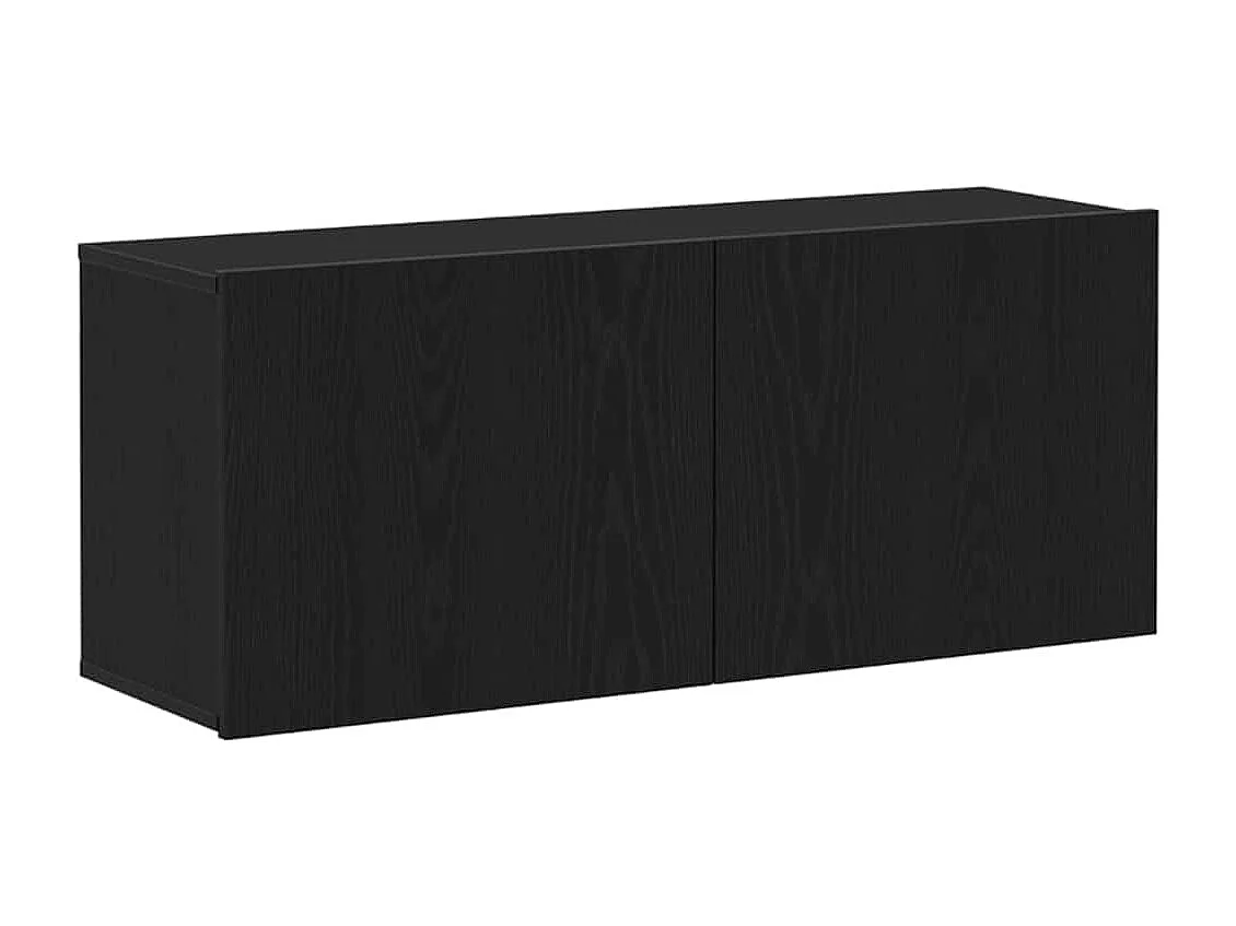 Gabinete de TV | Mueble de TV | Mueble de salón Montaje en la pared Roble Negro 100 x 30 x 41 cm