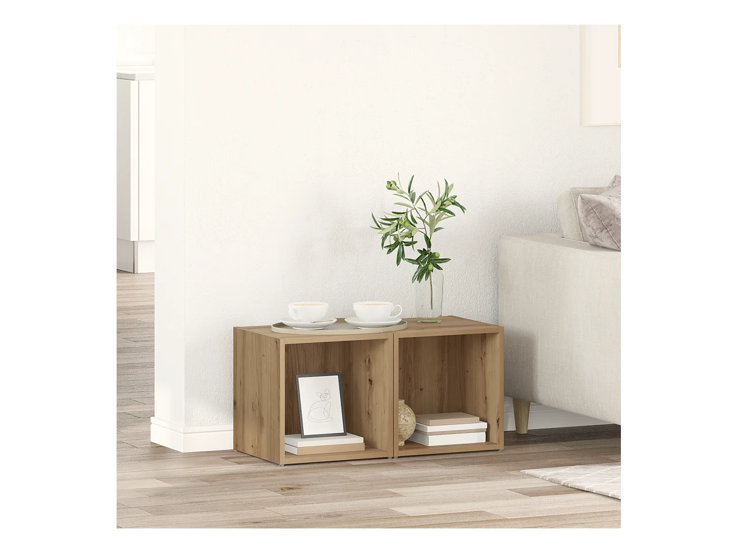 Meuble TV | Banc TV | Armoire TV 2 pcs Marron 37 x 35 x 37 cm Bois d'ingénierie