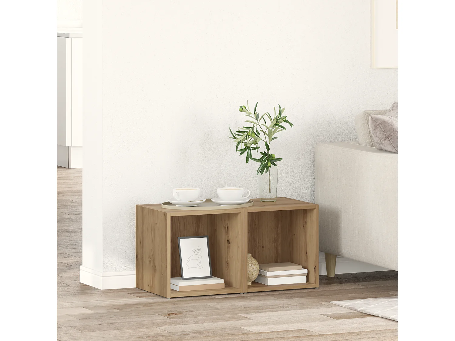 Gabinete de TV | Mueble de TV | Mueble de salón 2 pcs Marrón