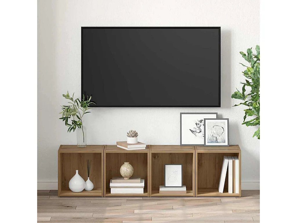 Gabinete de TV | Mueble de TV | Mueble de salón 2 pcs Marrón