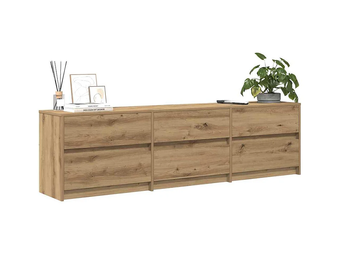 TV-kast | Tv-meubel | Tv-Bank Bruin 181 x 34 x 50 cm Spaanplaat en LED-lampen