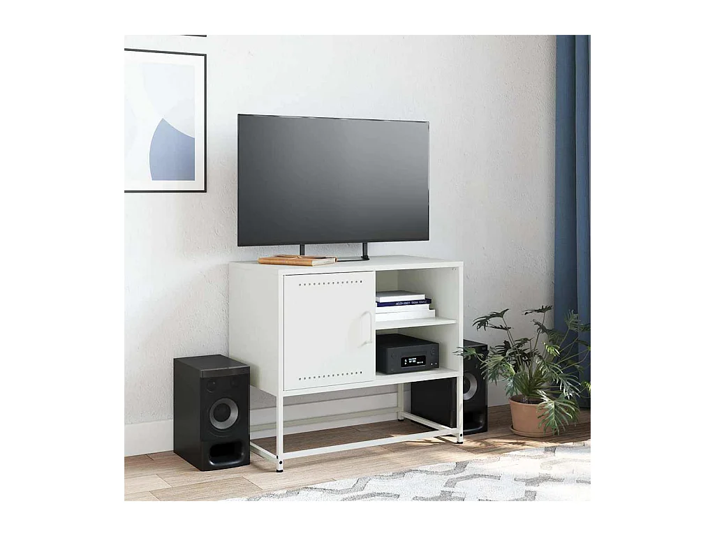 Tv-meubel | Tv-Bank | TV-kast68x39x60,5 cm staal wit