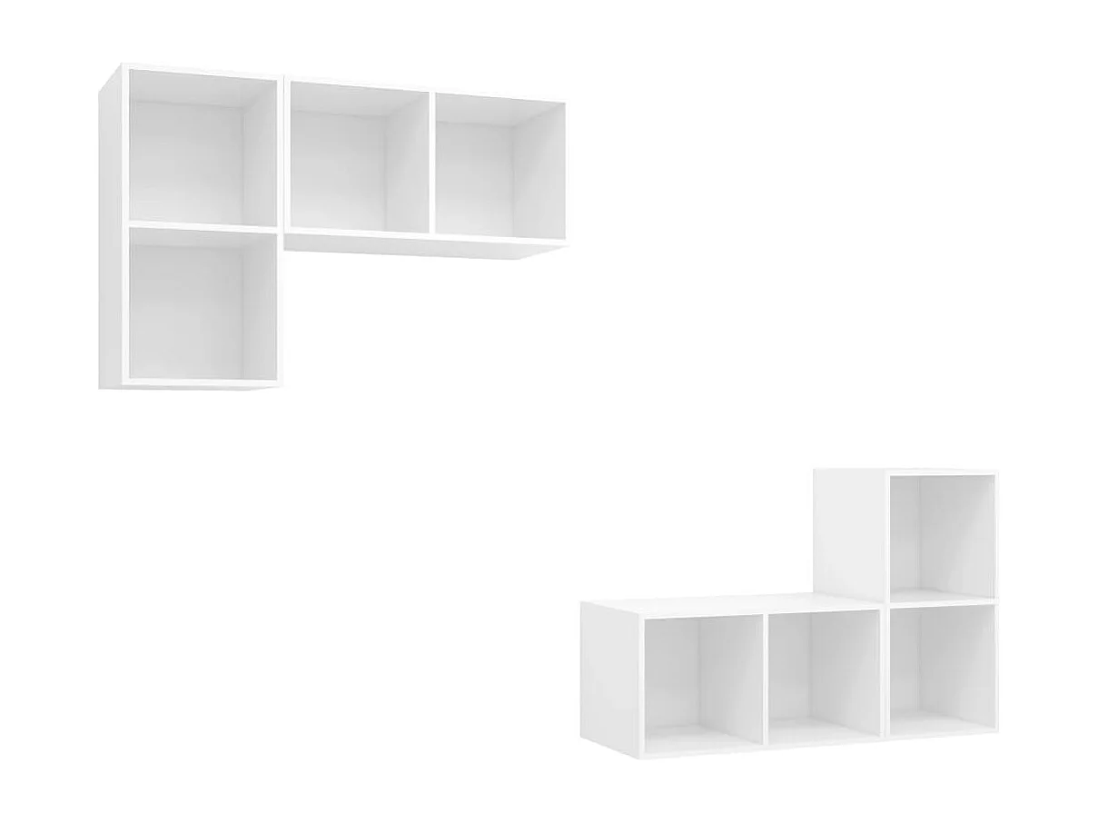 Meubles TV | Bancs TV | Armoires TV muraux 4 pcs Blanc Bois d'ingénierie