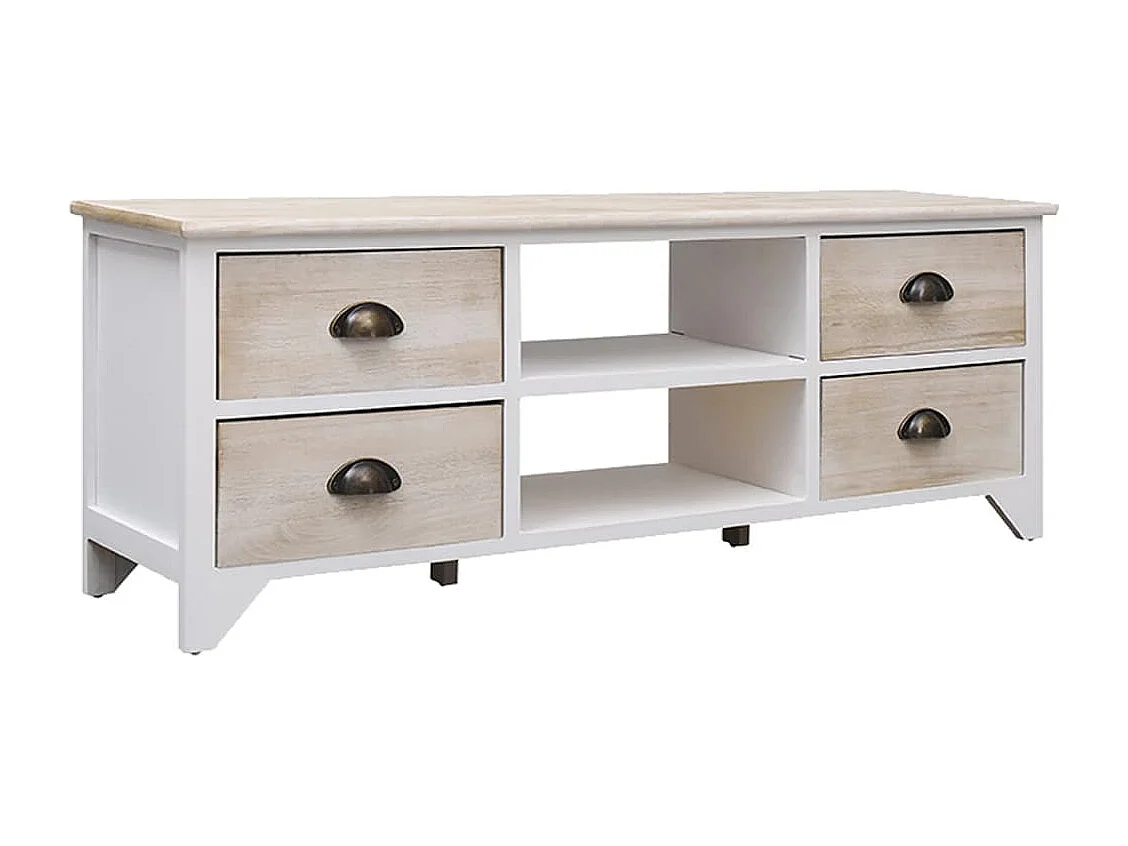 Meuble TV | Banc TV | Armoire TV 108x30x40 cm Bois de Paulownia solide