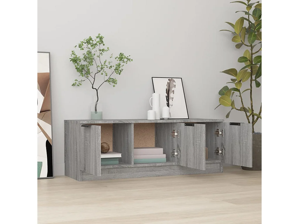 Meuble TV | Banc TV | Armoire TV Sonoma gris 102x35x36,5 cm Bois d'ingénierie