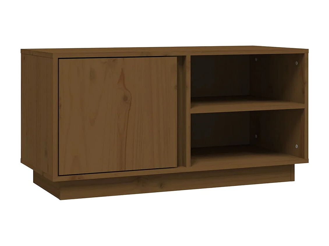 Mueble de TV | Mueble de salón madera maciza de pino marrón miel 80x35x40,5 cm