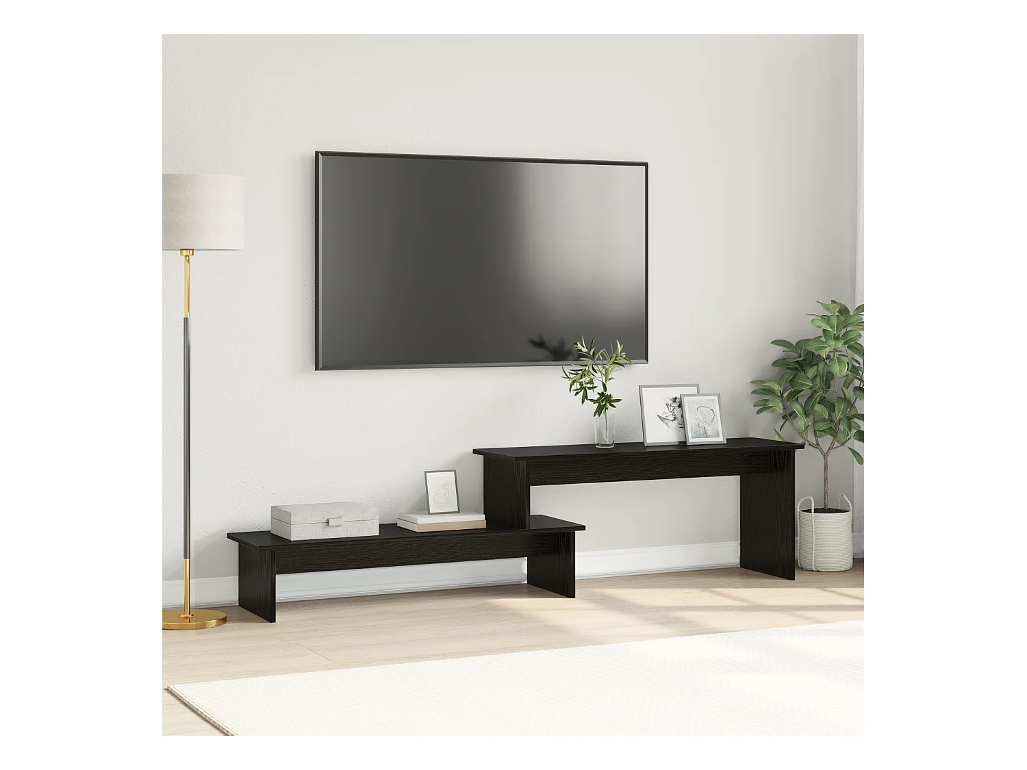 Gabinete de TV | Mueble de TV | Mueble de salón Roble negro 180 x 30 x 43 cm