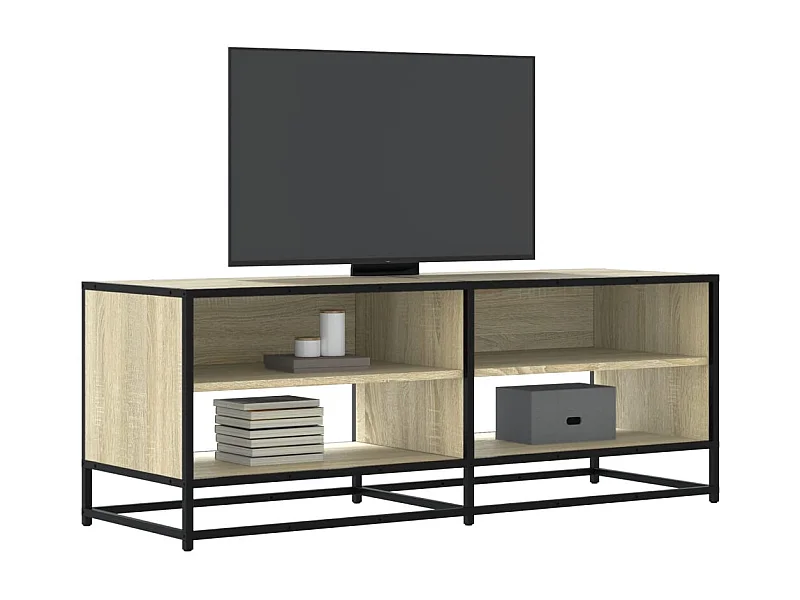 Tv-meubel | Tv-Bank | TV-kast120,5x40x46cm bewerkt hout metaal sonoma eikenkleurig