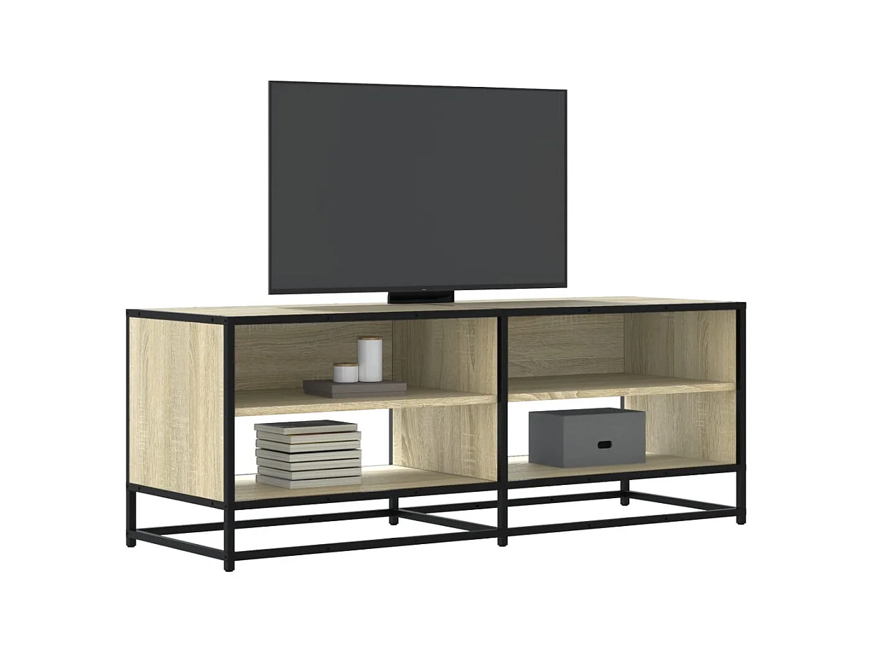 Meuble TV | Banc TV | Armoire TV chêne sonoma 120,5x40x46cm bois d'ingénierie et métal