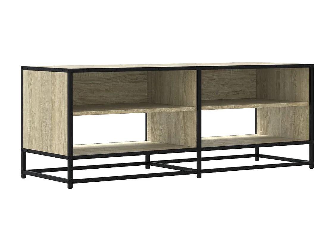 Meuble TV | Banc TV | Armoire TV chêne sonoma 120,5x40x46cm bois d'ingénierie et métal
