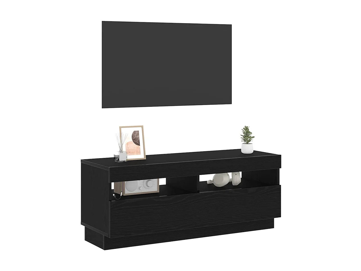Gabinete de TV | Mueble de TV | Mueble de salón Negro 100 x 35 x 40 cm Madera contrachapada