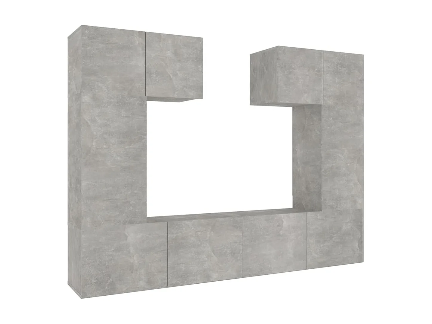 Set de muebles de TV | Gabinetes de TV |  Muebles de salón 6 pzas madera contrachapada gris hormigón