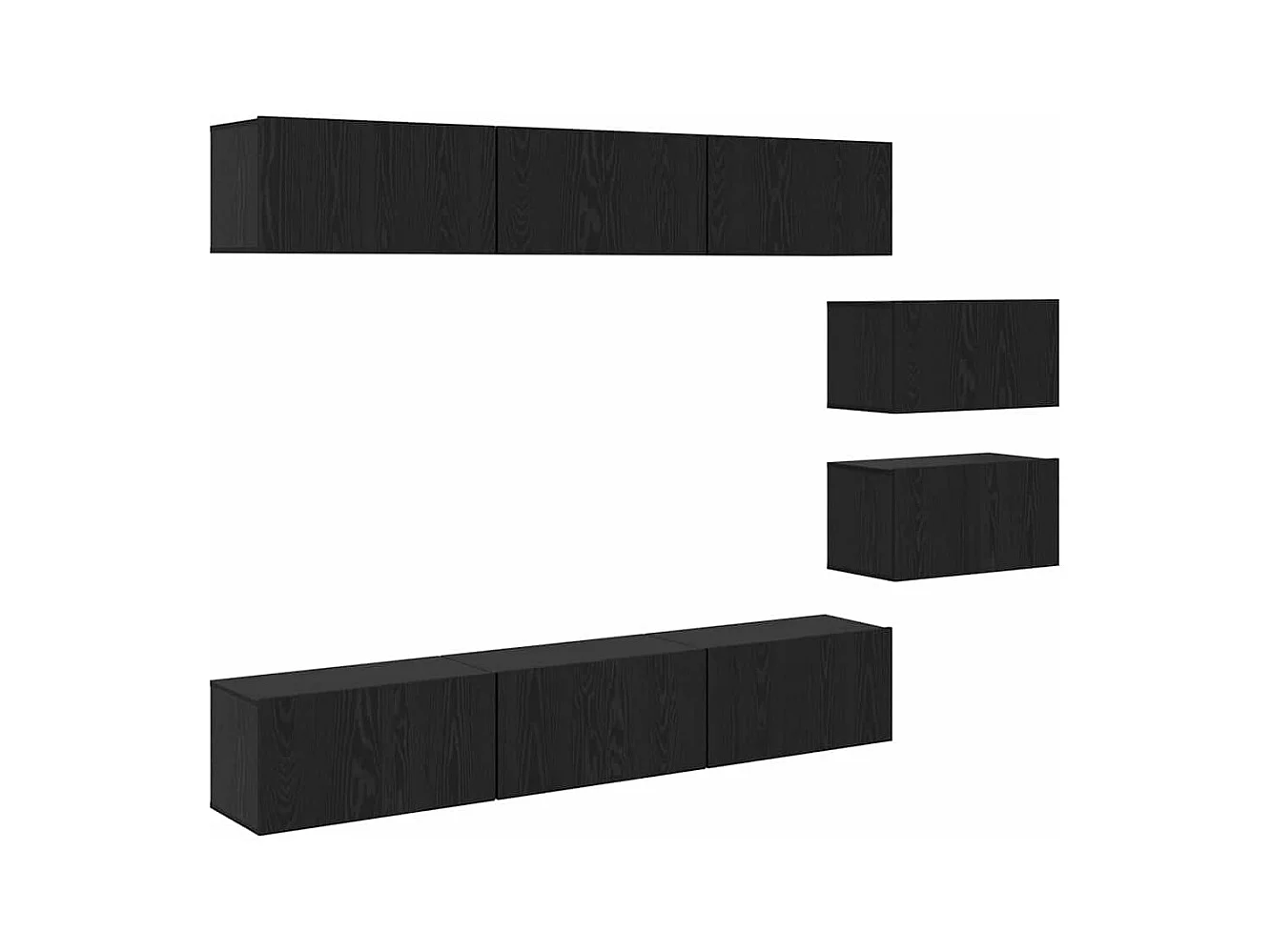 Conjunto de Mueble de TV | Mueble de salón 8 pcs Roble negro 60 x 30 x 30 cm