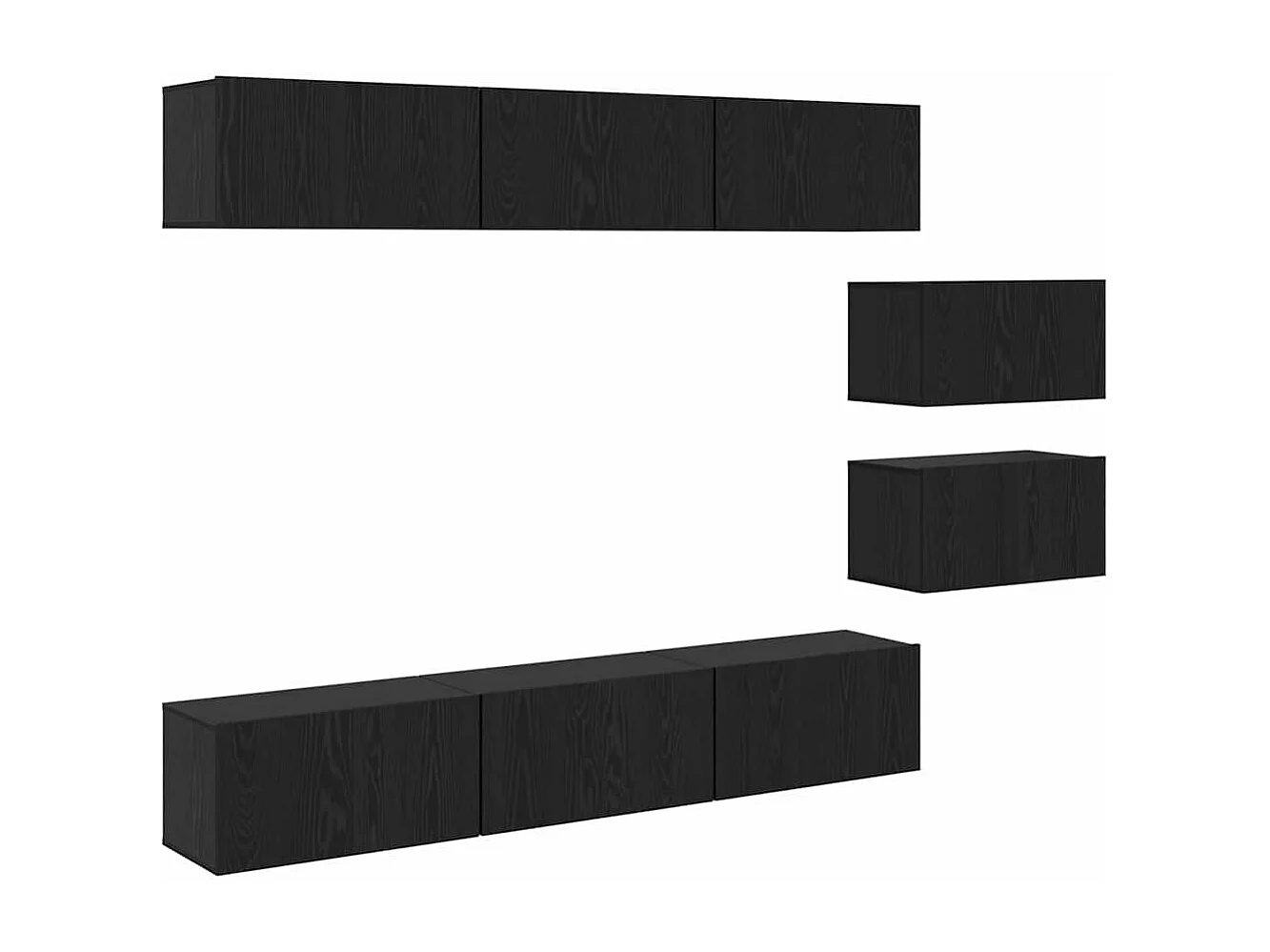 Conjunto de Mueble de TV | Mueble de salón 8 pcs Roble negro 60 x 30 x 30 cm