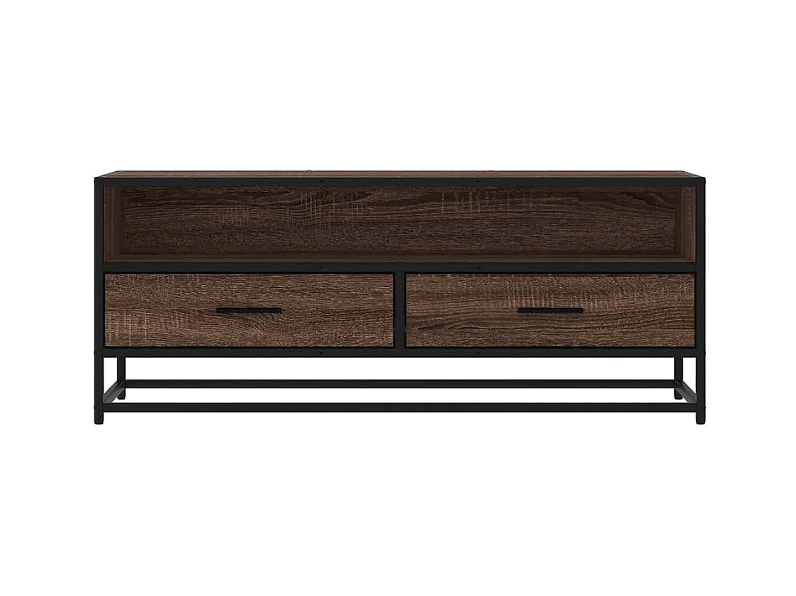 Tv-meubel | Tv-Bank | TV-kast100x34,5x40 cm bewerkt hout metaal bruin eikenkleur