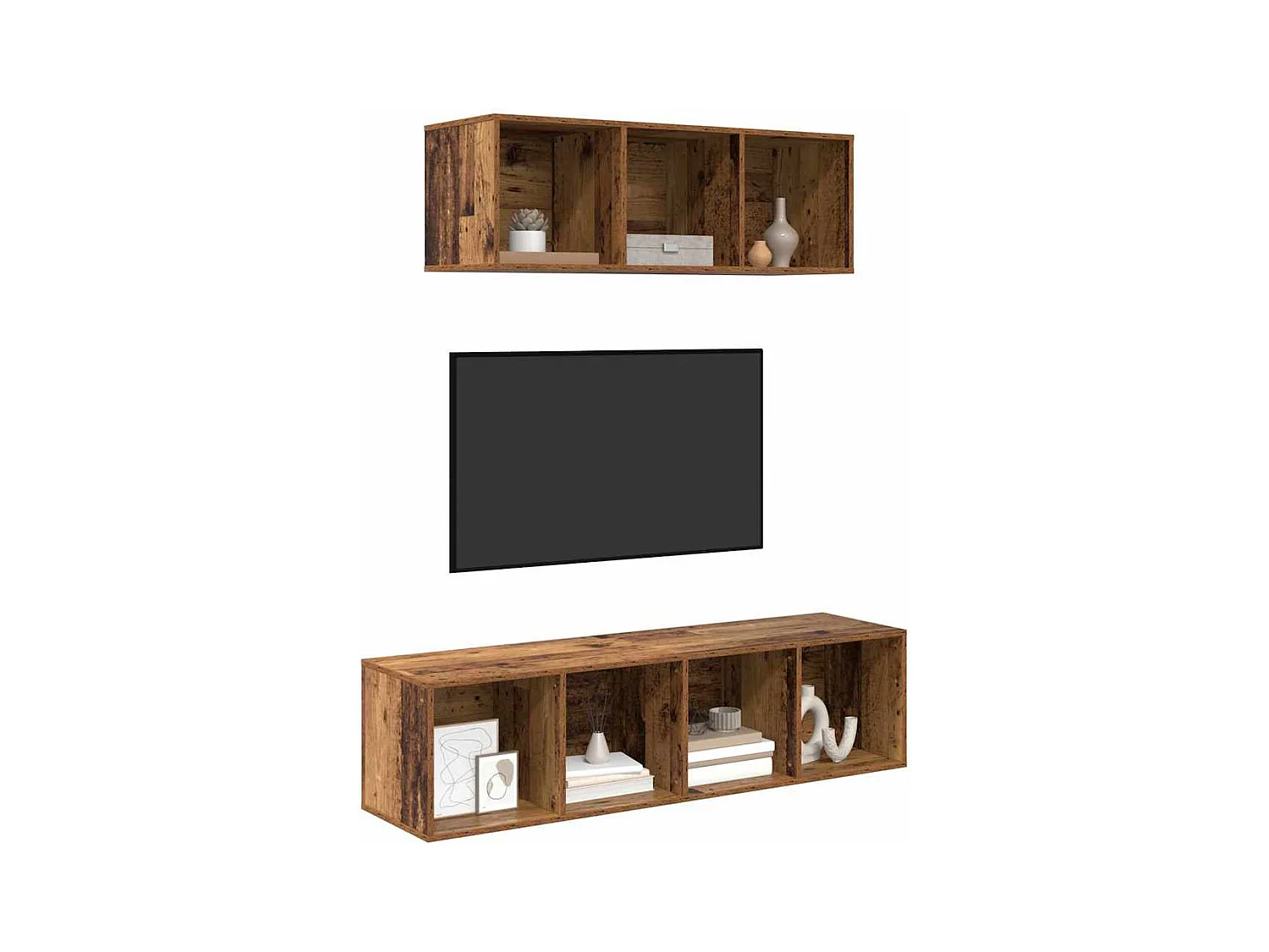 Ensemble de meubles TV | Bancs TV | Armoires TV 2 pcs Bois ancien 37 x 37 x 142.5 cm