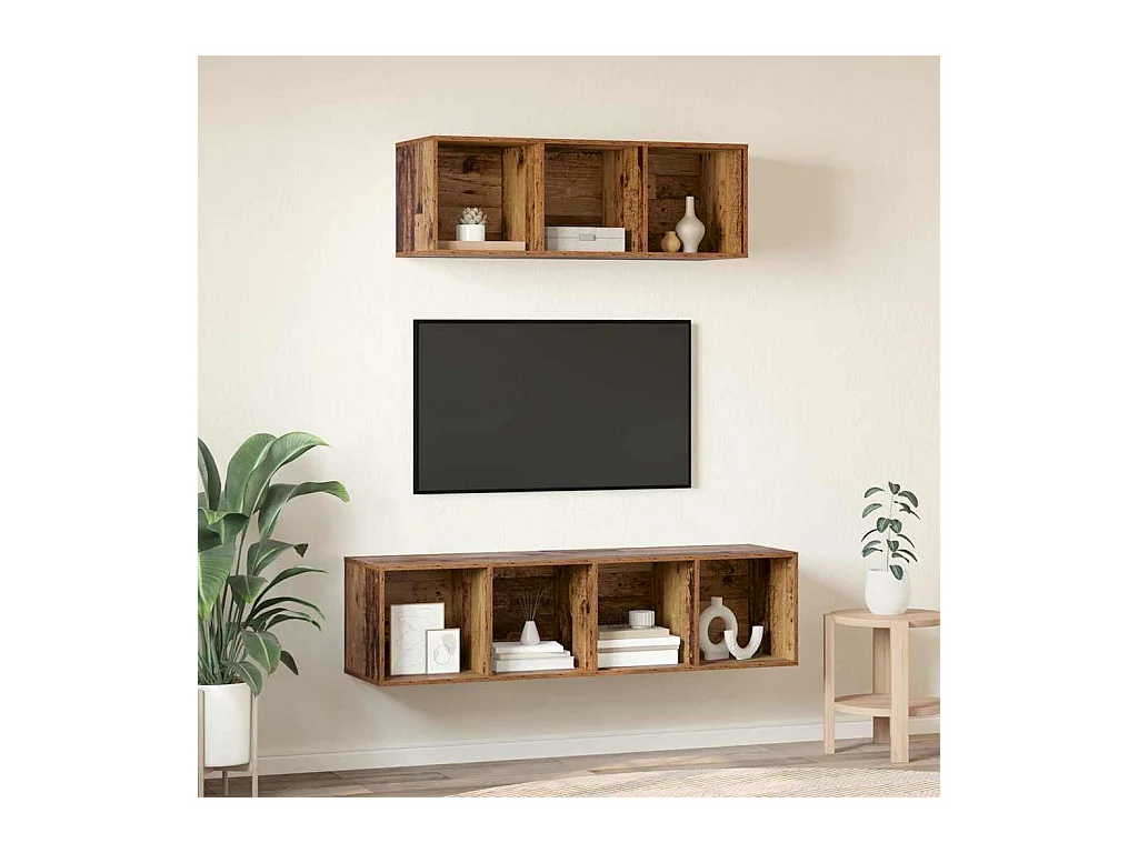 Ensemble de meubles TV | Bancs TV | Armoires TV 2 pcs Bois ancien 37 x 37 x 142.5 cm