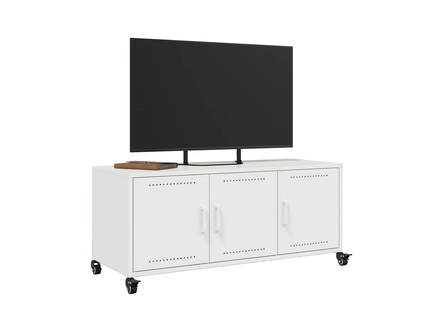 Mueble para TV  | Gabinete de TV |  Mueble de salón acero laminado en frío blanco 100,5x39x43,5 cm