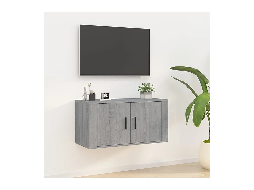 Meuble TV | Banc TV | Armoire TV mural Sonoma gris 80x34,5x40 cm