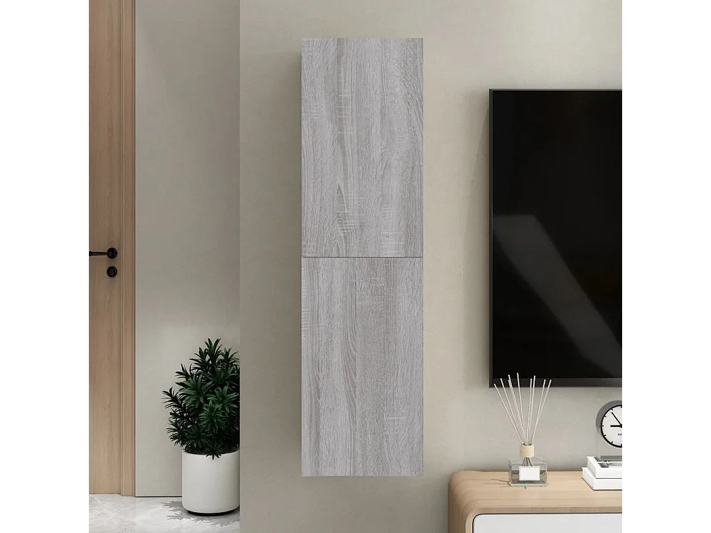 Mueble para TV  | Gabinete de TV |  Mueble de salón de pared gris Sonoma 30,5x30x110 cm